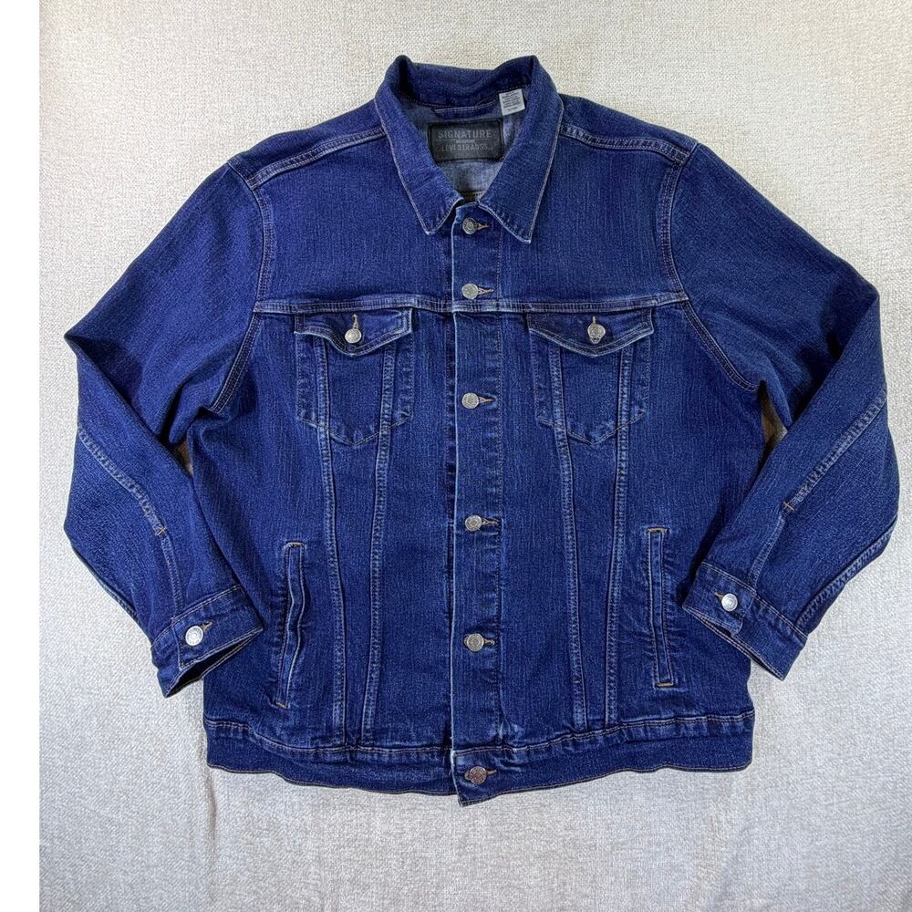 Levi's Men's XL Blue CW1622 Long Sleeve Button Front Denim Trucker Jacket Casual